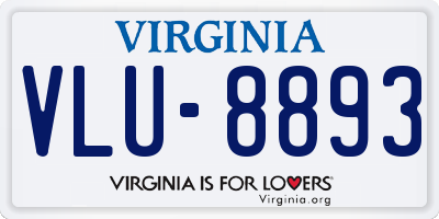 VA license plate VLU8893