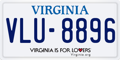 VA license plate VLU8896