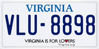VA license plate VLU8898
