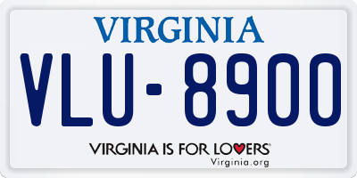 VA license plate VLU8900