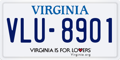 VA license plate VLU8901