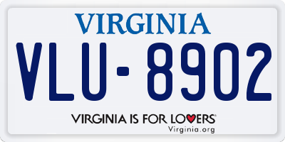 VA license plate VLU8902
