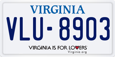 VA license plate VLU8903