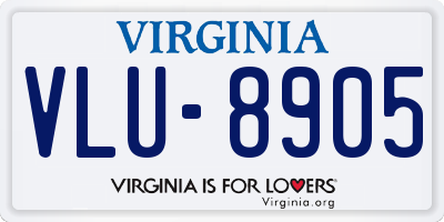 VA license plate VLU8905