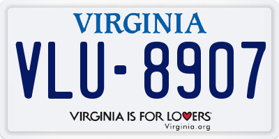 VA license plate VLU8907