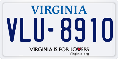 VA license plate VLU8910