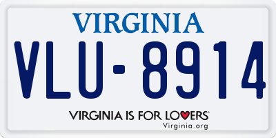 VA license plate VLU8914