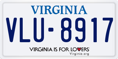 VA license plate VLU8917