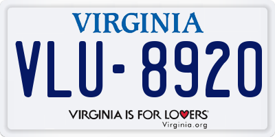 VA license plate VLU8920