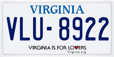 VA license plate VLU8922
