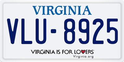 VA license plate VLU8925