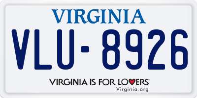 VA license plate VLU8926