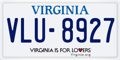 VA license plate VLU8927