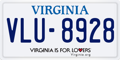 VA license plate VLU8928