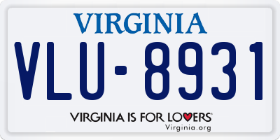 VA license plate VLU8931