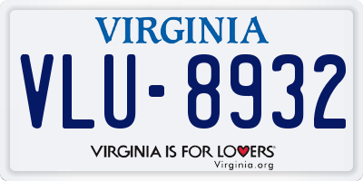 VA license plate VLU8932