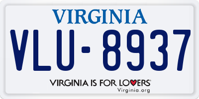 VA license plate VLU8937