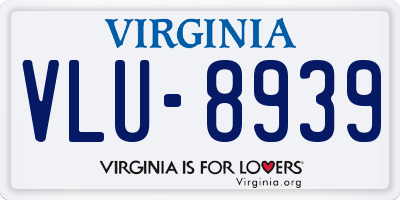 VA license plate VLU8939