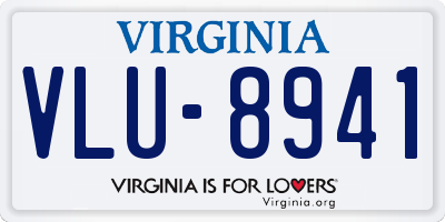 VA license plate VLU8941