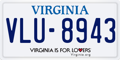 VA license plate VLU8943