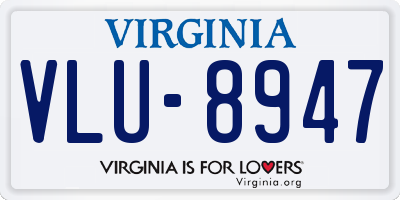 VA license plate VLU8947