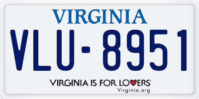 VA license plate VLU8951