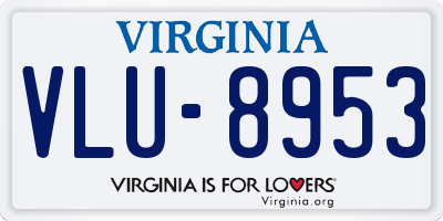 VA license plate VLU8953