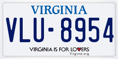 VA license plate VLU8954
