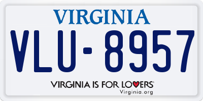 VA license plate VLU8957