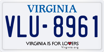 VA license plate VLU8961