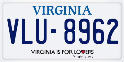 VA license plate VLU8962