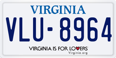 VA license plate VLU8964