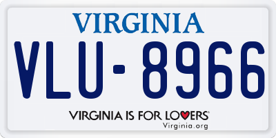 VA license plate VLU8966