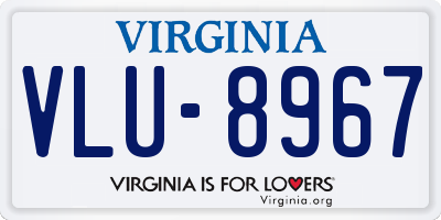 VA license plate VLU8967