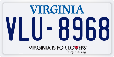 VA license plate VLU8968