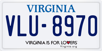 VA license plate VLU8970