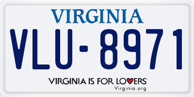 VA license plate VLU8971