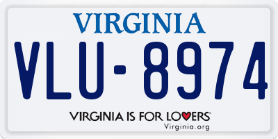 VA license plate VLU8974