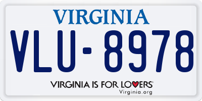 VA license plate VLU8978
