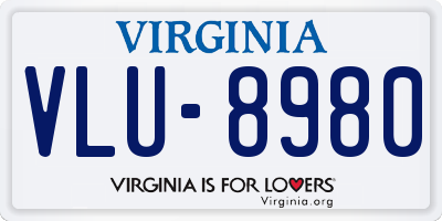 VA license plate VLU8980