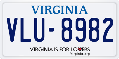 VA license plate VLU8982