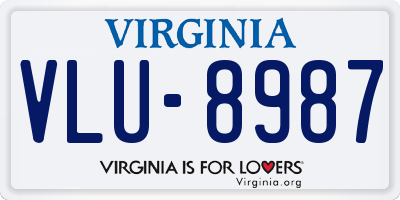 VA license plate VLU8987