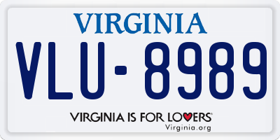 VA license plate VLU8989
