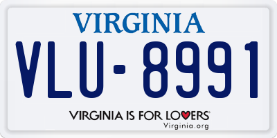 VA license plate VLU8991