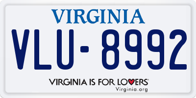 VA license plate VLU8992