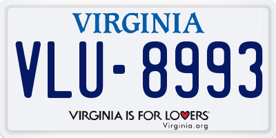 VA license plate VLU8993