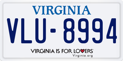 VA license plate VLU8994