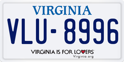 VA license plate VLU8996