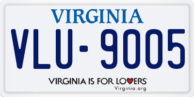 VA license plate VLU9005