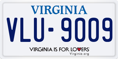 VA license plate VLU9009